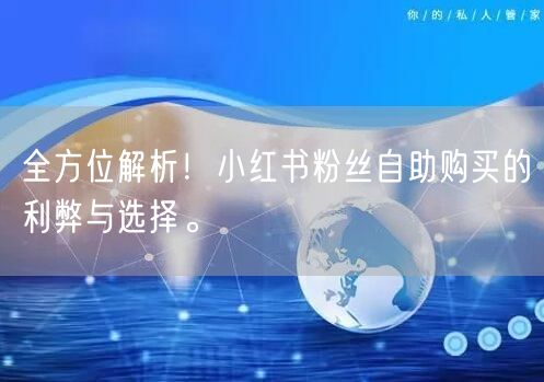 全方位解析！小红书粉丝自助购买的利弊与选择。
